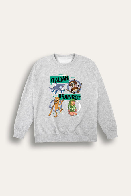 Italian Brainrot kids grey sweatshirt - Brand Threads