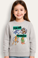 Italian Brainrot Kids Grey Sweatshirt - Brand Threads