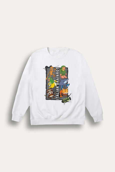 Italian Brainrot kids white sweatshirt - Brand Threads
