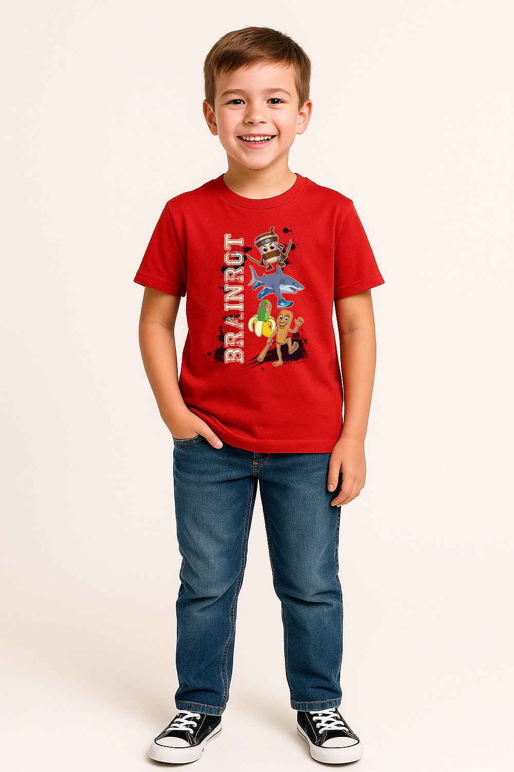 Kids Brainrot Red T Shirt - Brand Threads