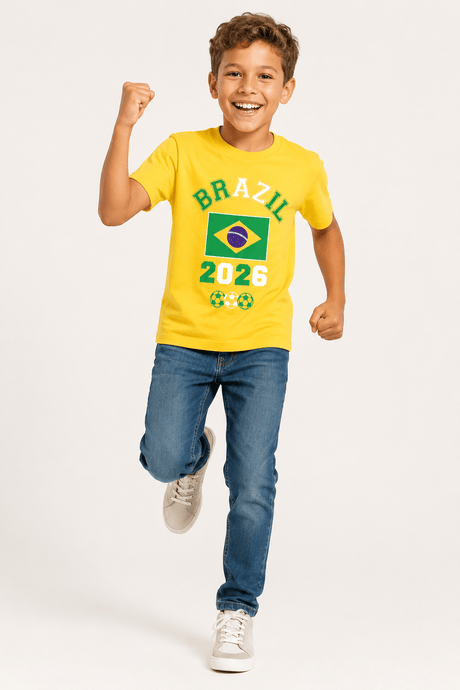 Kids Brazil Football T-Shirt - Brand Threads