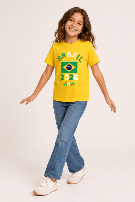 Kids Brazil Football T-Shirt - Brand Threads