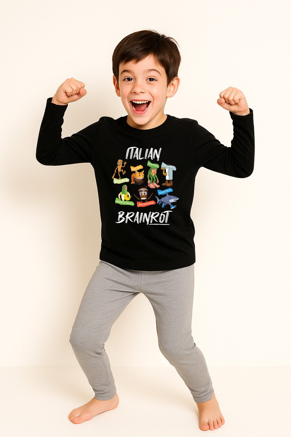 Kids Italian Brainrot Long Sleeve Pyjama Set - Brand Threads