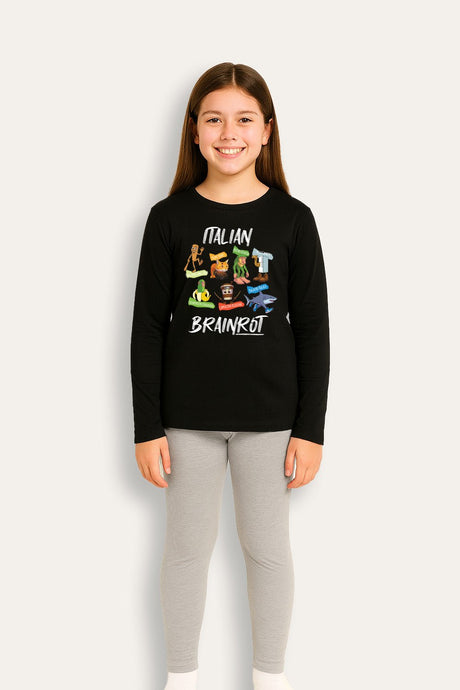 Kids Italian Brainrot Long Sleeve Pyjama Set - Brand Threads