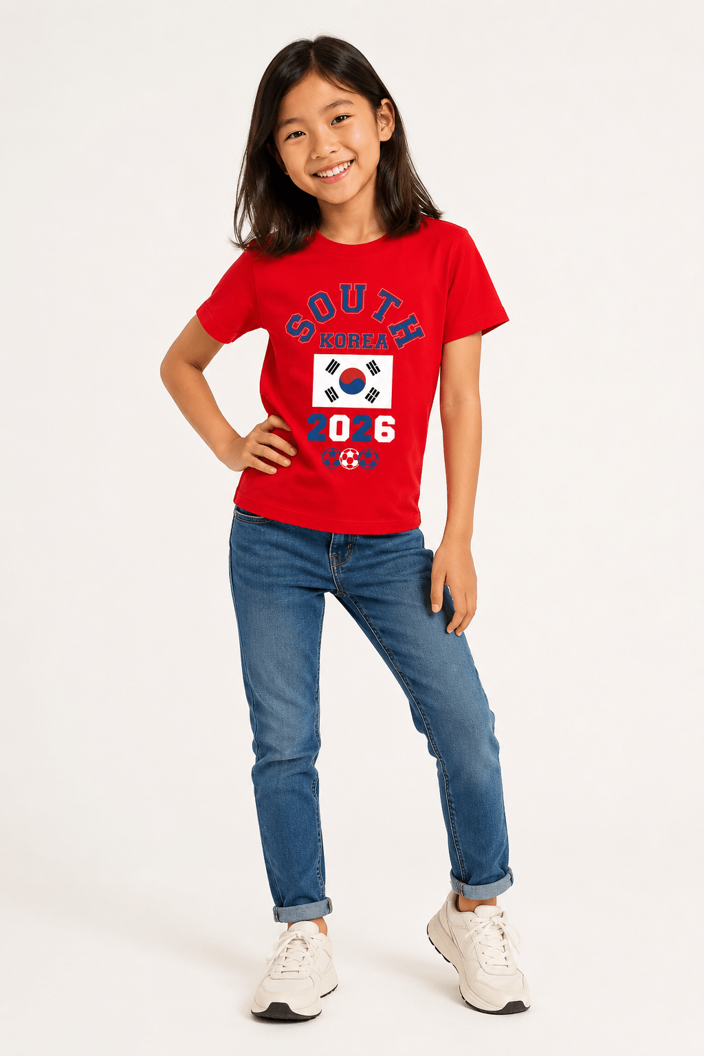 Kids South Korea Football T-Shirt - Brand Threads