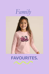 Kuromi Girls Pink Cotton Pyjama Set with Grey Marl Bottoms - Brand Threads