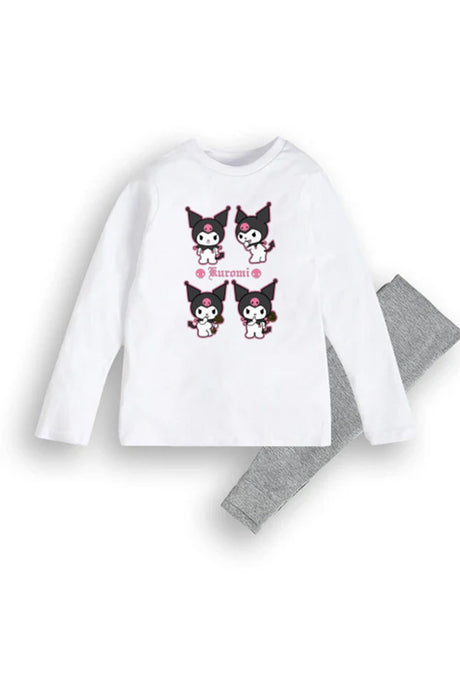 Kuromi girls pjs – two - piece set with top & cuffed bottoms, girls pyjamas - Brand Threads