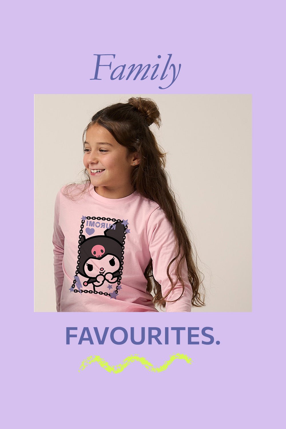 Kuromi girls pyjamas – long sleeve pink pyjama set - Brand Threads