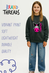 Kuromi girls sweatshirt – long sleeve grey casual jumper - Brand Threads