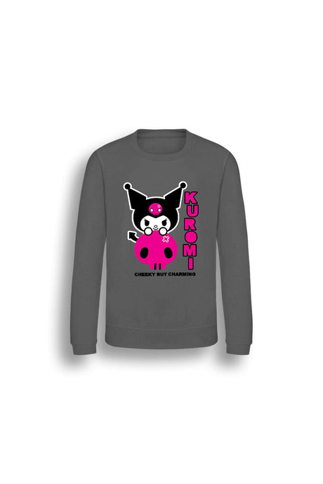 Kuromi girls sweatshirt – long sleeve grey casual jumper - Brand Threads