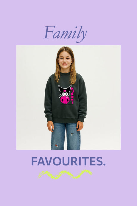 Kuromi girls sweatshirt – long sleeve grey casual jumper - Brand Threads