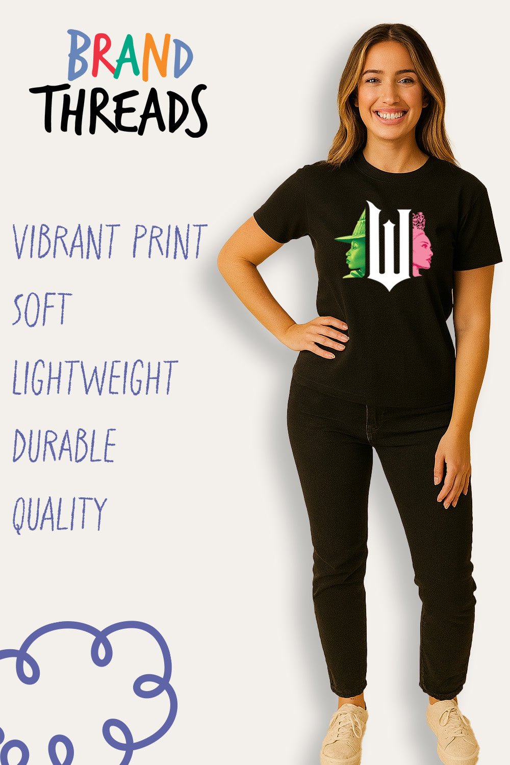 Ladies Black Wicked T-Shirt - Brand Threads