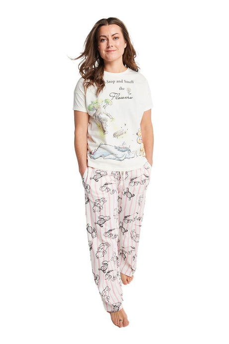 Ladies Winnie The Pooh Long Leg Pyjama - Brand Threads
