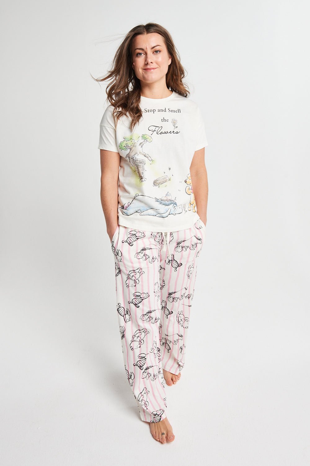 Ladies Winnie The Pooh Long Leg Pyjama - Brand Threads