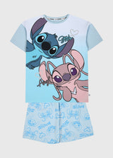 Lilio Stitch & Angel Girls Shortie Pyjamas Set - Brand Threads