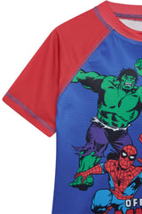 Marvel Avengers Boys Rash Vest And Swim Shorts - Brand Threads