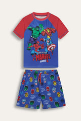 Marvel Avengers Boys Rash Vest And Swim Shorts - Brand Threads