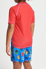 Marvel Avengers Boys Rash Vest And Swim Shorts - Brand Threads