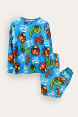 Marvel Blue Boys Pyjamas Full Length - Brand Threads
