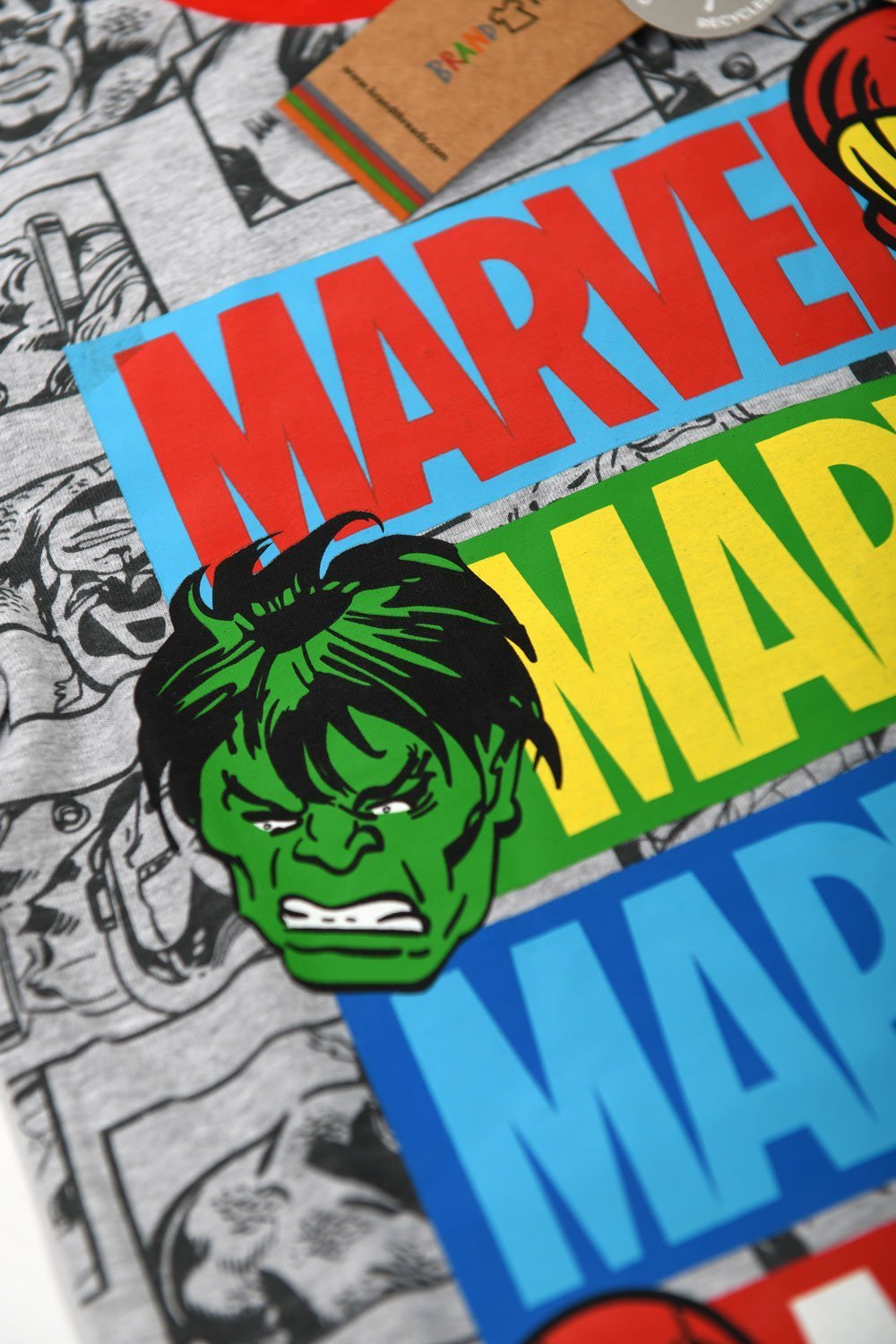 Marvel Grey Short & T-Shirt All Over Print Pyjamas - Brand Threads