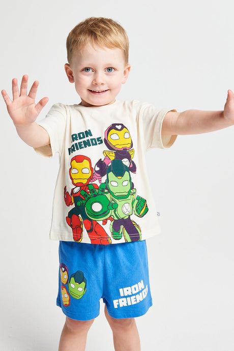 Marvel Iron Man And Friends Boys Short Pyjama Set - Brand Threads