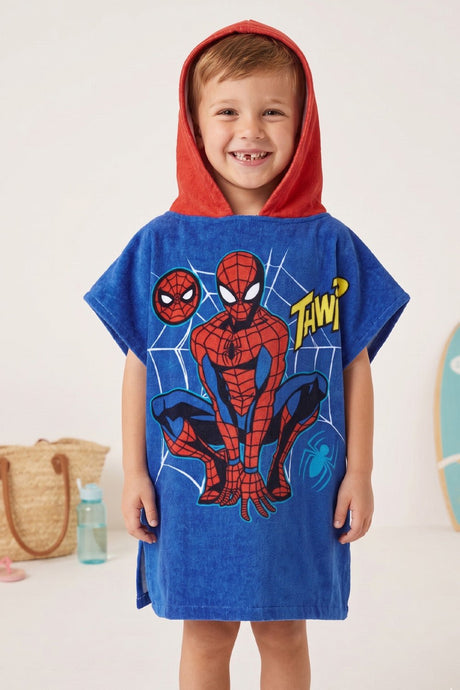 Marvel Spider - Man Boys Hooded Poncho - Brand Threads