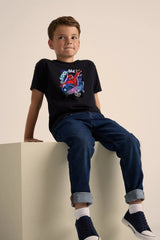 Marvel Spiderman Boys Black T-Shirt - Brand Threads