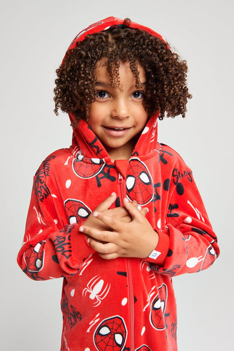 Marvel - Spiderman Boys Fleece Onesie - Brand Threads