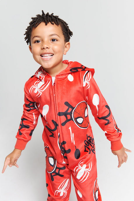 Marvel Spiderman Boys Fleece Onesie - Brand Threads