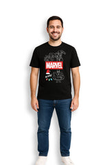 Mens Marvel Black Christmas T-Shirt - Brand Threads