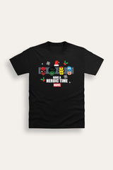 Mens Marvel Black Christmas T-Shirt - Brand Threads