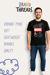 Mens Marvel Black Christmas T-Shirt - Brand Threads