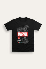 Mens Marvel Black Christmas T-Shirt - Brand Threads