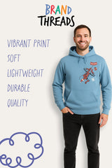 Mens Marvel Christmas Blue Hoodie - Brand Threads