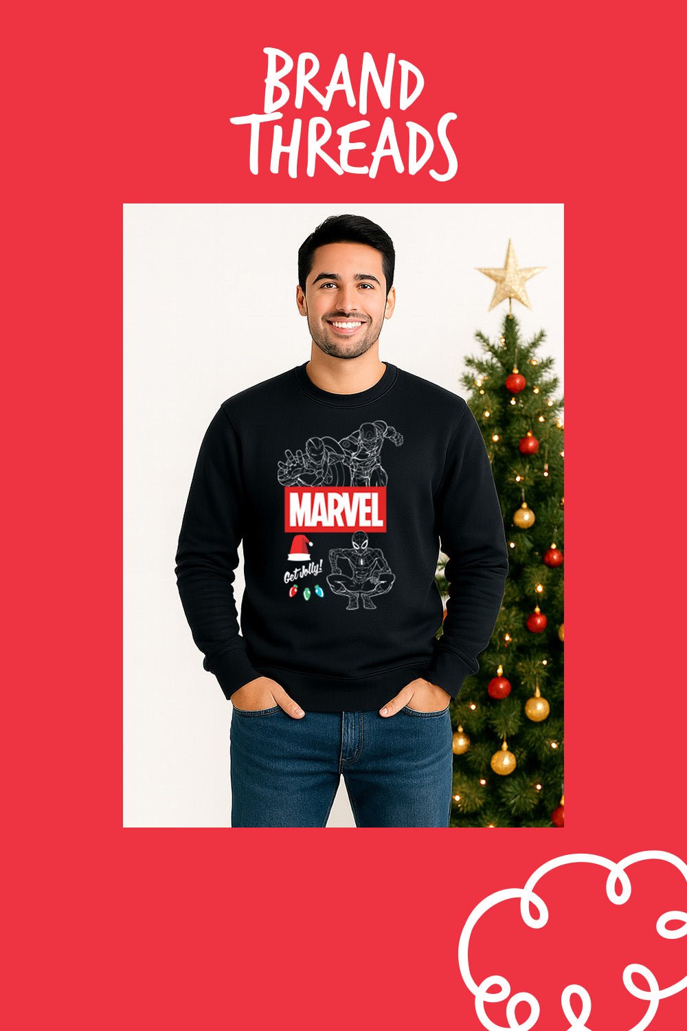 Mens Marvel Christmas Jumper - Brand Threads
