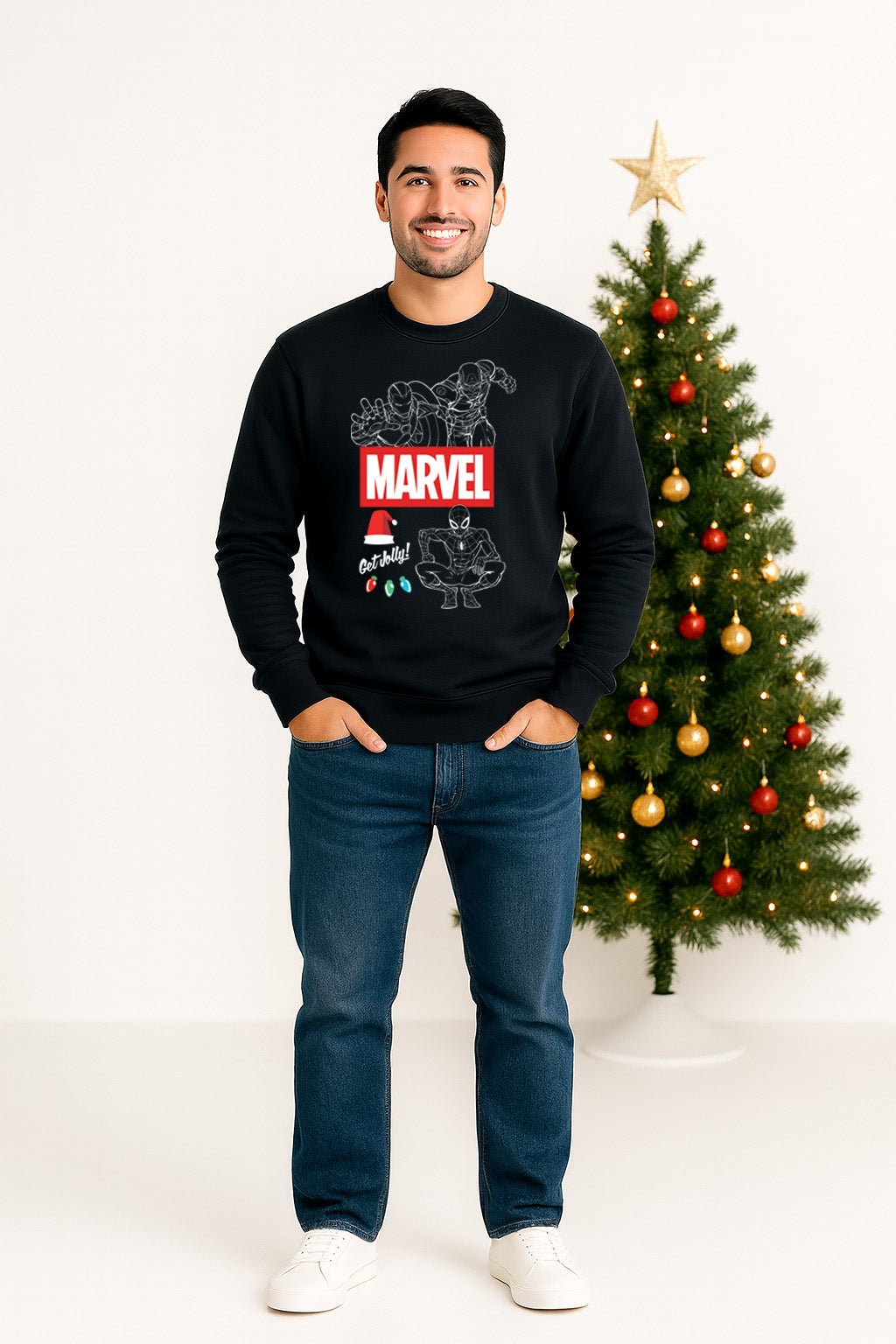 Mens Marvel Christmas Jumper - Brand Threads
