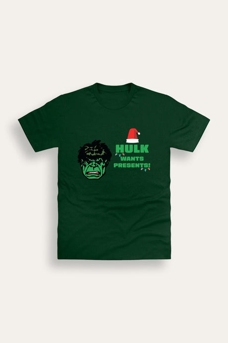 Mens Marvel Green Christmas T-Shirt - Brand Threads