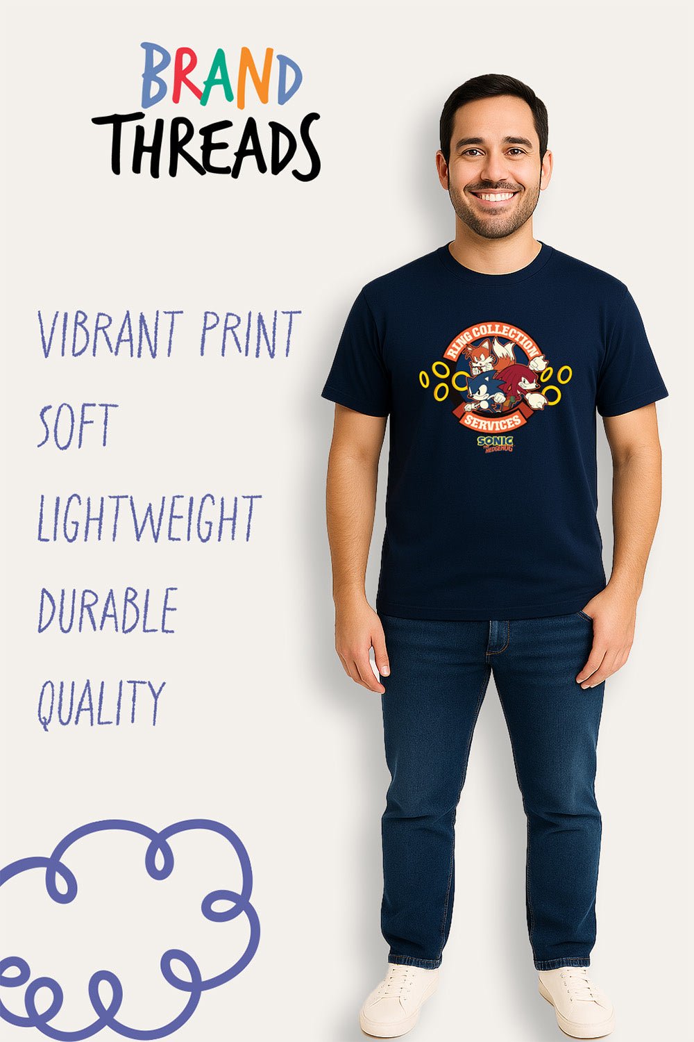 Men's Sonic The Hedgehog T shirt - Brand Threads