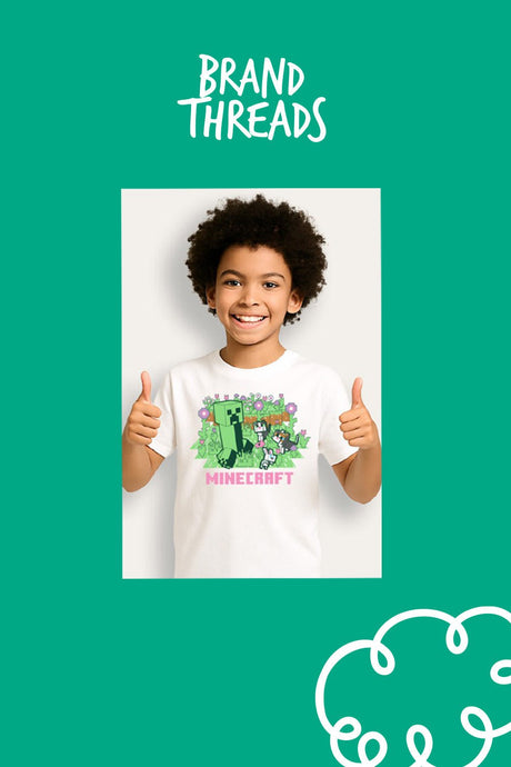 Minecraft Creeper Unisex White T-Shirt - Brand Threads