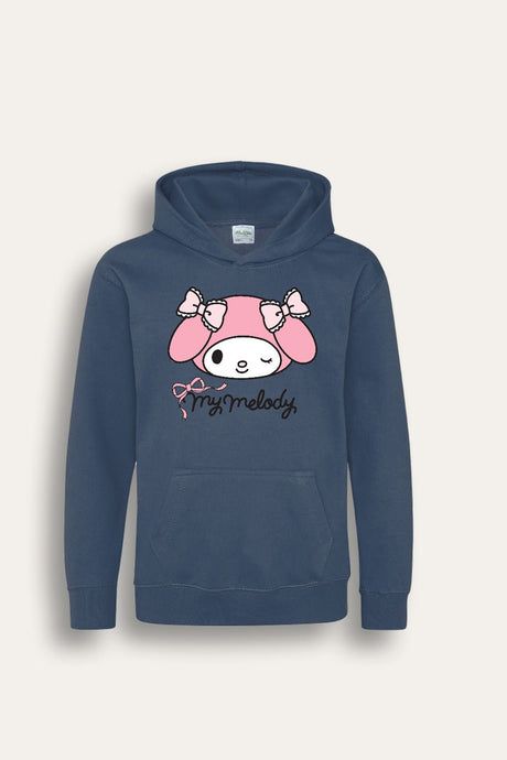 My Melody Blue Hoodie – Adorable Sanrio Bow Print - Brand Threads