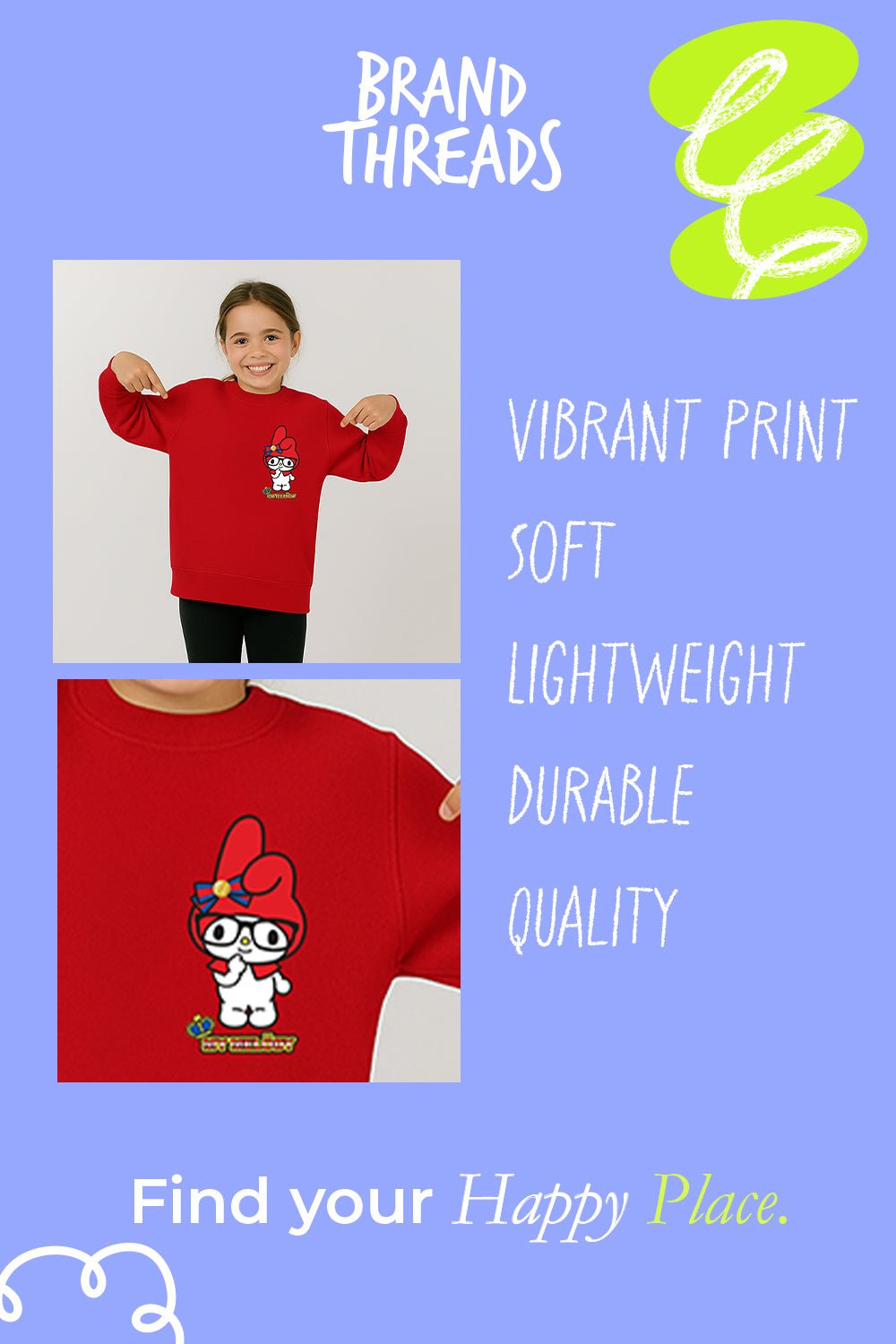 My Melody girls sweatshirt – cosy pullover jumper - Brand Threads