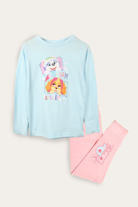 Paw Patrol Girls Pyjamas Long Sleeved Kids Pyjamas Sets Official Merchandise - Brand Threads