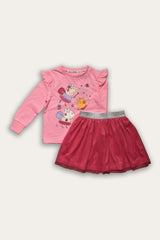 Peppa Pig Fairy Friends Girls Two Piece Skirt And Top Set - Brand Threads