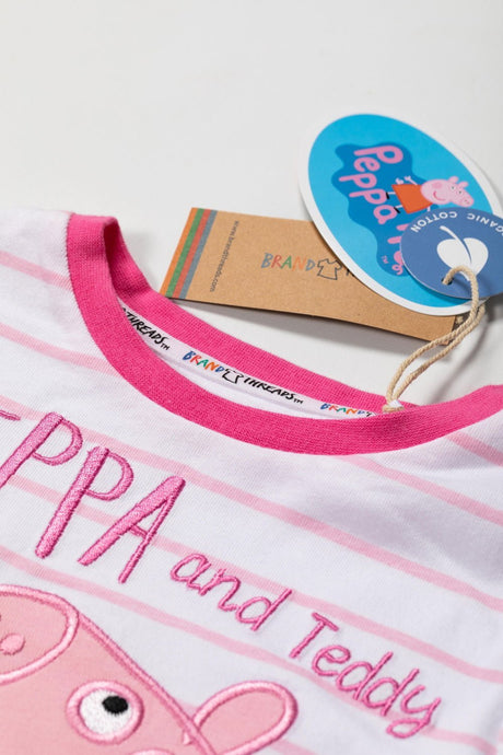 Peppa Pig Girls Full Length Pink Pyjamas - Brand Threads