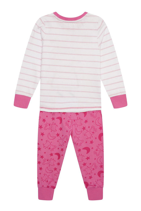 Peppa Pig Girls Full Length Pink Pyjamas - Brand Threads