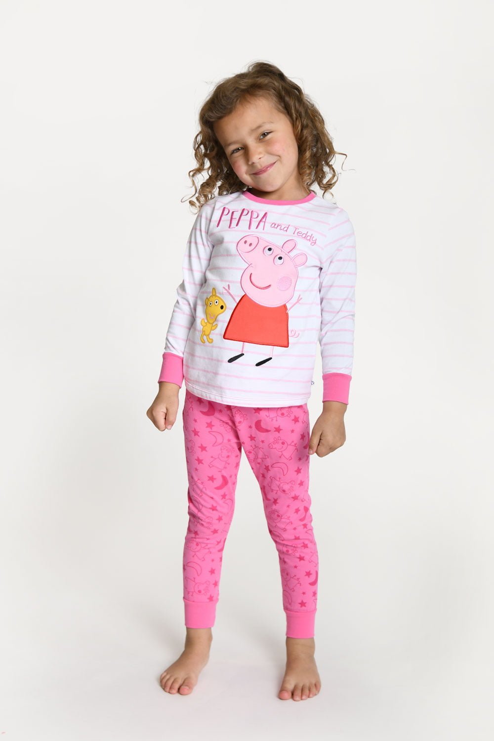 Peppa Pig Girls Full Length Pink Pyjamas - Brand Threads