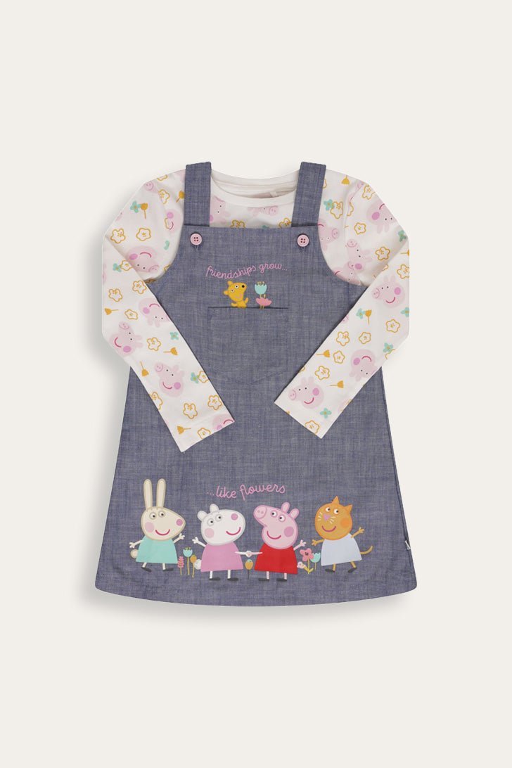 Peppa Pig Girls Pinafore Dress Set - Brand Threads