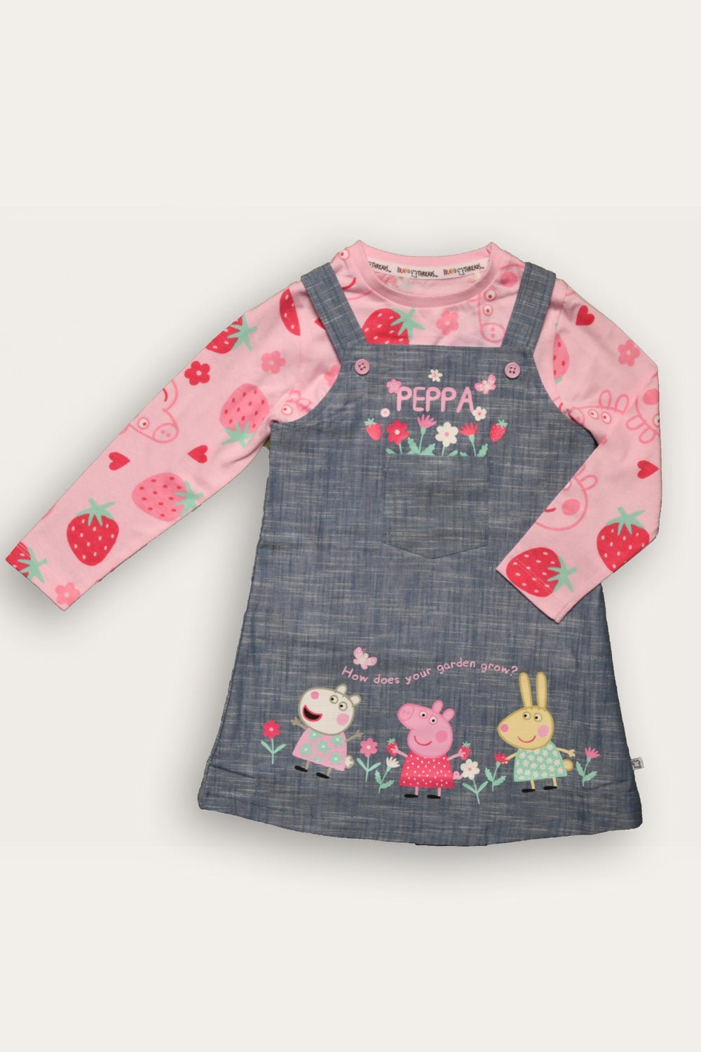 Peppa Pig Girls Pinafore Dress Set - Brand Threads