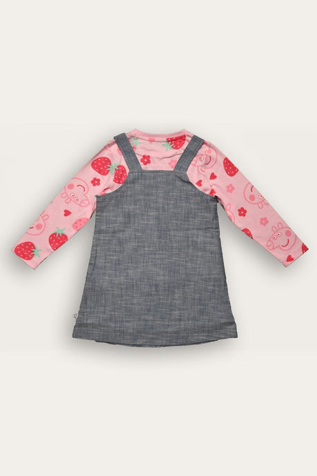 Peppa Pig Girls Pinafore Dress Set - Brand Threads