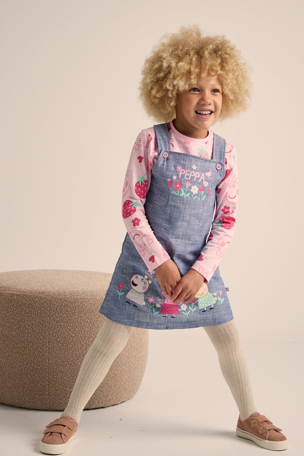 Peppa Pig Girls Pinafore Dress Set - Brand Threads